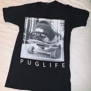 Doug the Pug Puglife Black T-Shirt